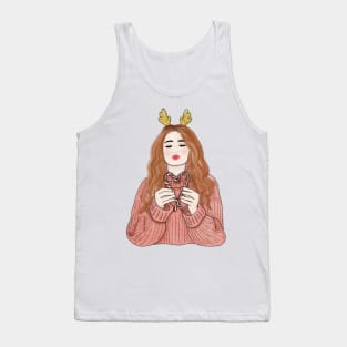 Reindeer girl Tank Top